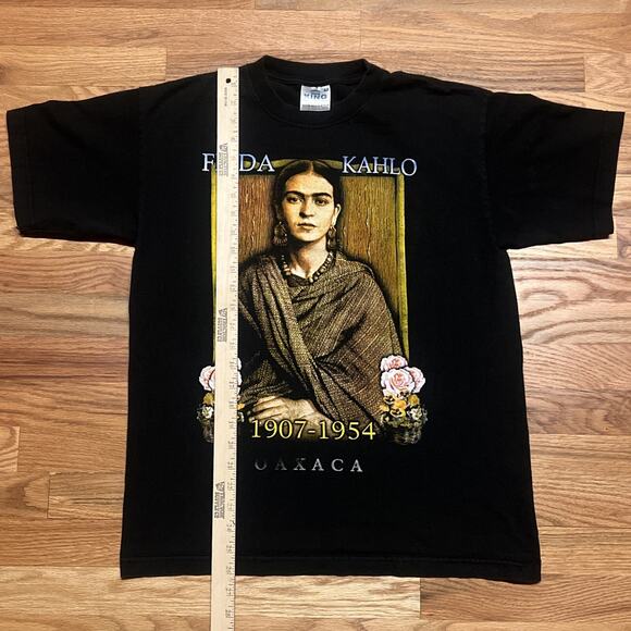 Vintage King One Size Frida Kahlo Self Portrait Tee Shirt Black Size Medium ? - Picture 6 of 9